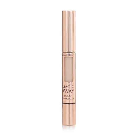 Charlotte Tilbury Magic Away Liquid Concealer #2 Fair, full coverage for fair skin with pink undertones, hides imperfections beautifully.