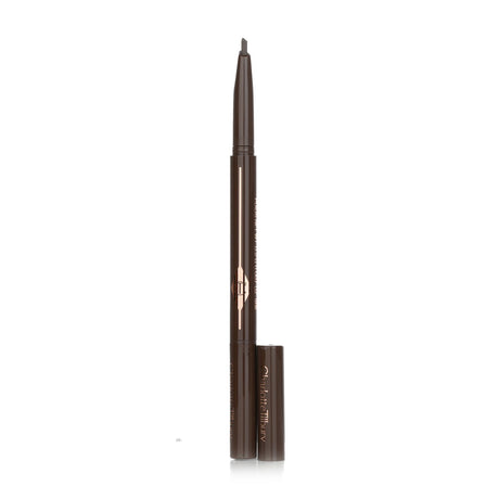 Charlotte Tilbury Brow Lift Pencil in Dark Brown, featuring a triangular design for sculpting and defining brows effortlessly.