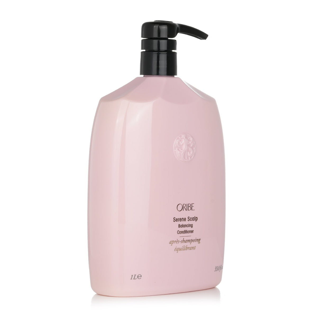 Luxurious 1000ml Oribe conditioner hydrates, soothes scalp, removes dandruff, and strengthens hair for silky, bouncy locks.