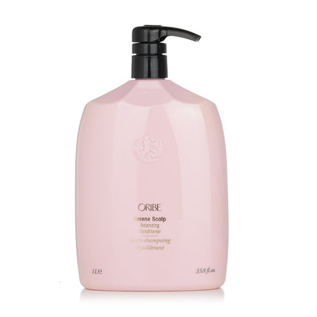 Luxurious 1000ml Oribe conditioner that soothes the scalp, hydrates hair, and removes dandruff for silky, bouncy locks.