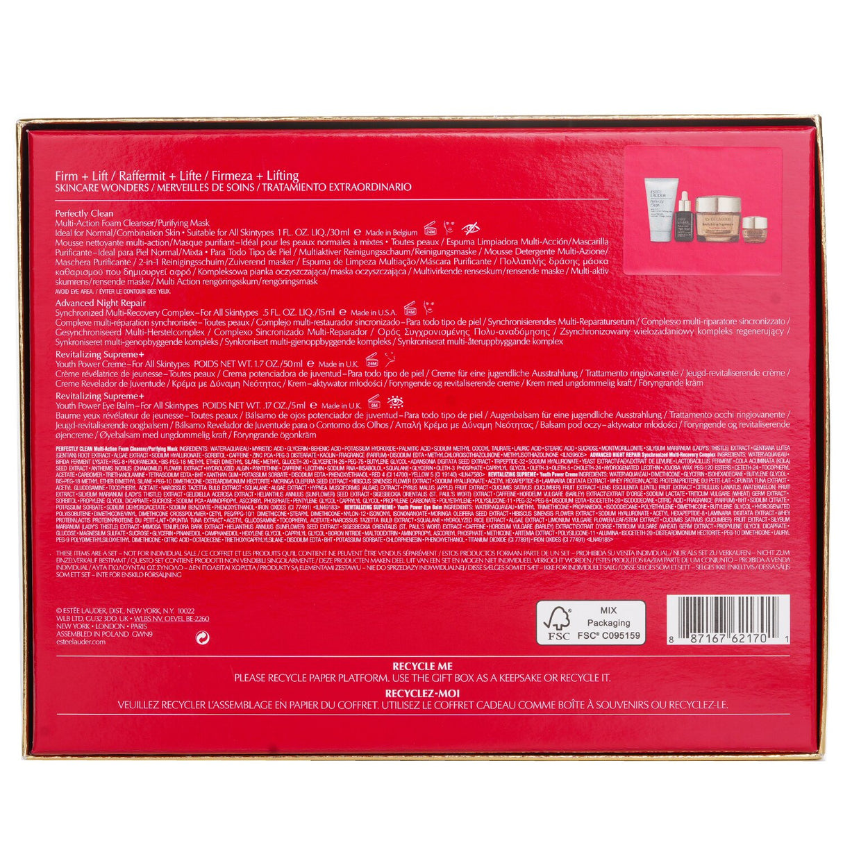 Estee Lauder Firm And Lift Wonders Set: Perfectly Clean Cleanser + Advanced Nigh