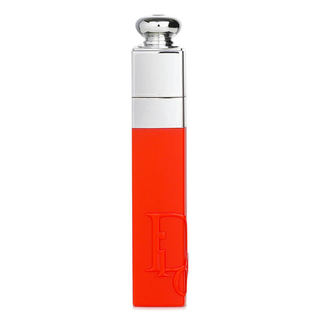 Dior Addict Lip Tint in Natural Red Tangerine, a hydrating, no-transfer tint with a semi-matte finish and 95% natural ingredients.