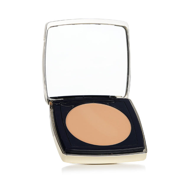 Estee Lauder Double Wear Matte Powder Foundation in #4N1 Shell Beige, offers oil control, SPF 10, and customizable coverage.