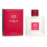 Guerlain Habit Rouge 100ml EDT in a sleek bottle, featuring luxurious citrus amber notes for the sophisticated man.