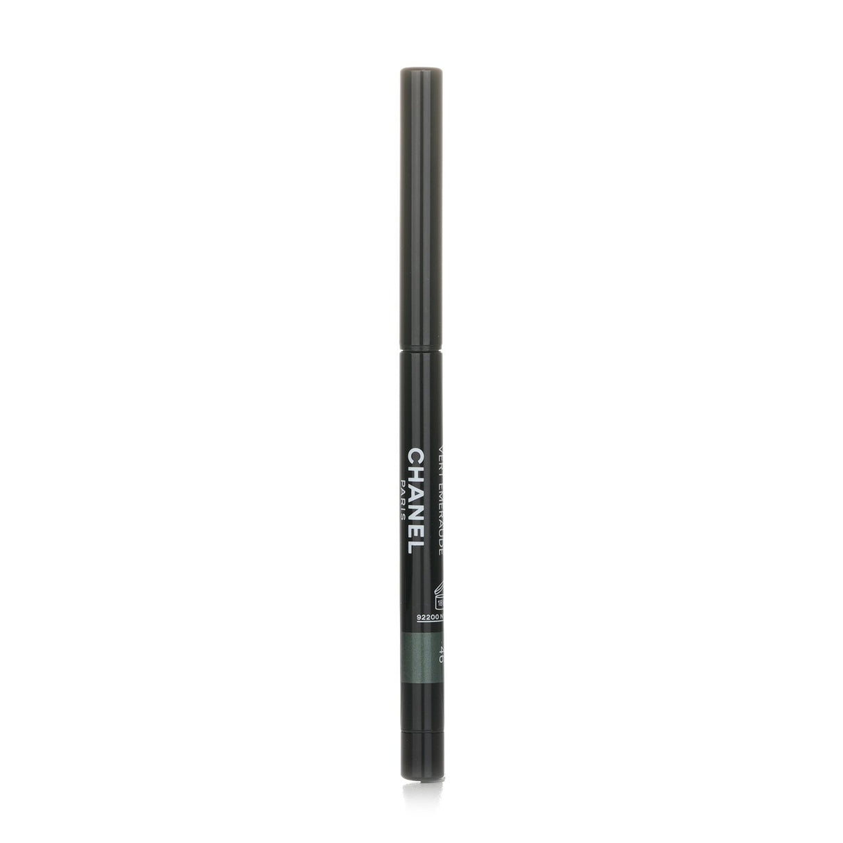 Emerald green Chanel Stylo Yeux Waterproof eyeliner offers precise application and long-lasting, smudge-proof wear.