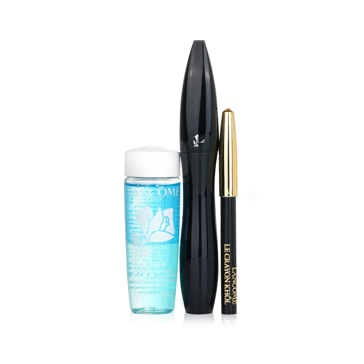 Lancome Hypnose Drama Set includes mascara, eyeliner, and cleansing water for dramatic eyes and effortless makeup removal.