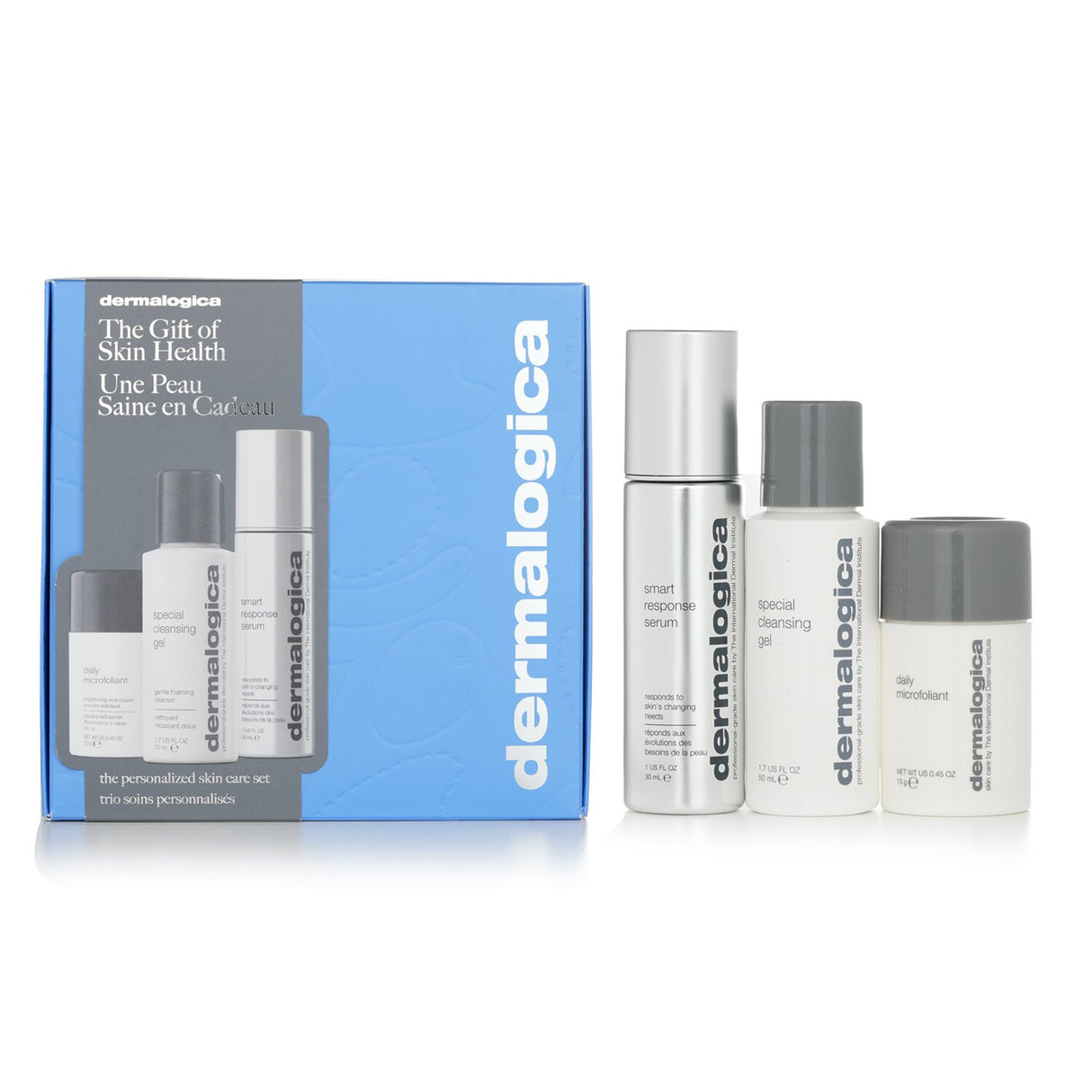 Dermalogica Personalized Skin Care Set with cleanser, exfoliant, and serum for radiant, healthy skin. Perfect gift option.