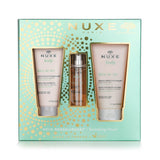 Nuxe Revitalising Dream 2022 Set featuring floral fragrance, revitalising shower gel, and body scrub for luxurious self-care.