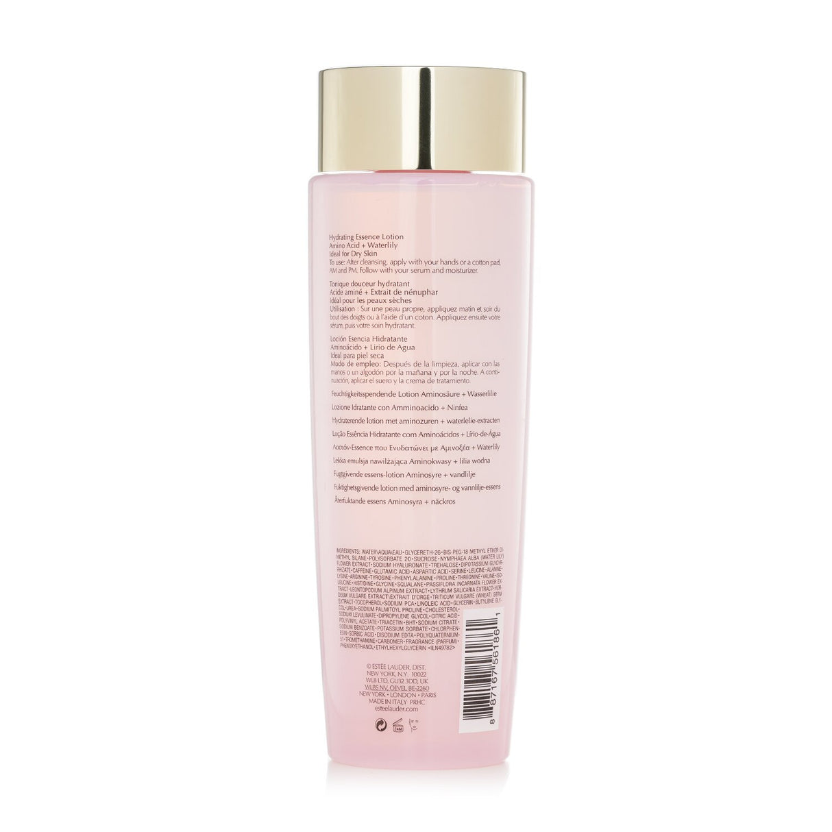 A bottle of Estee Lauder Soft Clean Infusion Hydrating Essence Lotion, 400ml, promoting deep hydration and skin nourishment.