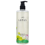 A 420ml bottle of THE PURE LOTUS Lotus Leaf Shampoo, gently cleansing oily scalps with natural extracts and a refreshing formula.