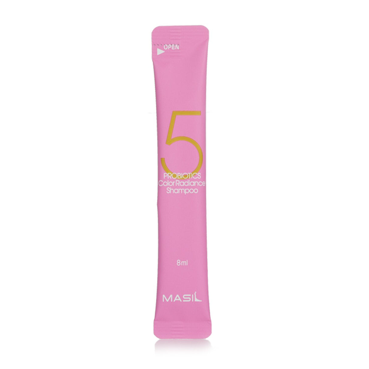 Masil 5 Probiotics Color Radiance Shampoo in 20x8ml, protects color-treated hair while preventing fading and dryness.