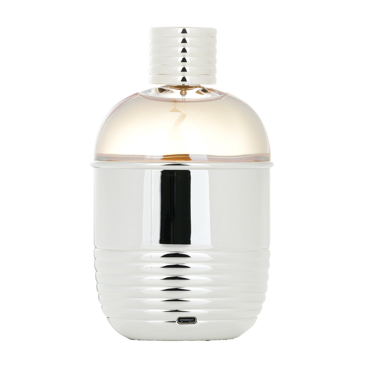 Luxurious Moncler Pour Femme Eau De Parfum in a flask-shaped bottle with LED screen, showcasing floral and woody notes.