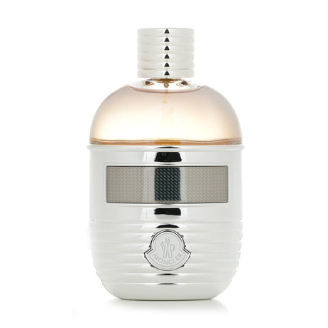 Moncler Pour Femme Eau De Parfum in a flask-shaped bottle with LED screen, blending floral and woody notes for adventurous women.