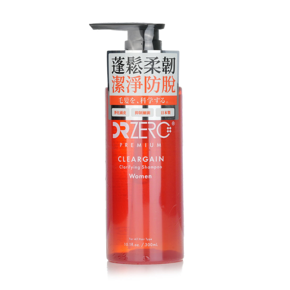 DR ZERO Cleargain Clarifying Shampoo for women in 300ml, anti-dandruff, soothing, and nourishing for all hair types.