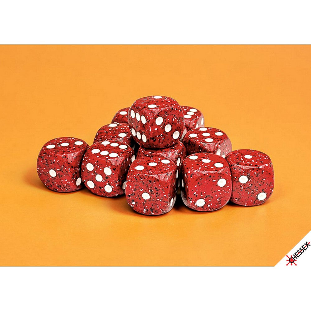 CHX 25774 Speckled Lava Stone 16mm d6 Dice Block (12 dice) - RPG Book