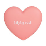 Heart-shaped case of Lilybyred Luv Beam Cheek in #01 Loveable Coral, a moisturizing blush for a radiant complexion.