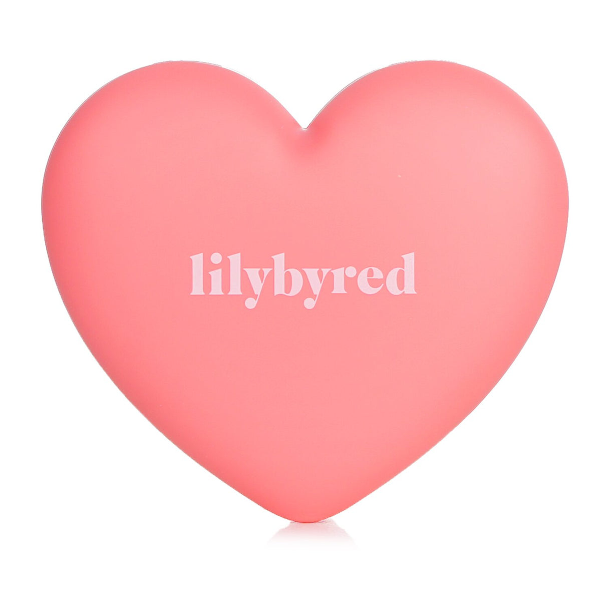 Heart-shaped case of Lilybyred Luv Beam Cheek in Selfie Red, a blush that glides on weightlessly for a radiant finish.