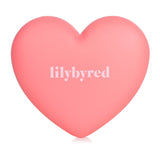 Heart-shaped case of Lilybyred Luv Beam Cheek in Selfie Red, a blush that glides on weightlessly for a radiant finish.