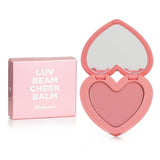 Lilybyred Luv Beam Cheek Balm in #03 Mood Rose, a creamy, blendable blush for a natural, dewy finish in a heart-shaped case.