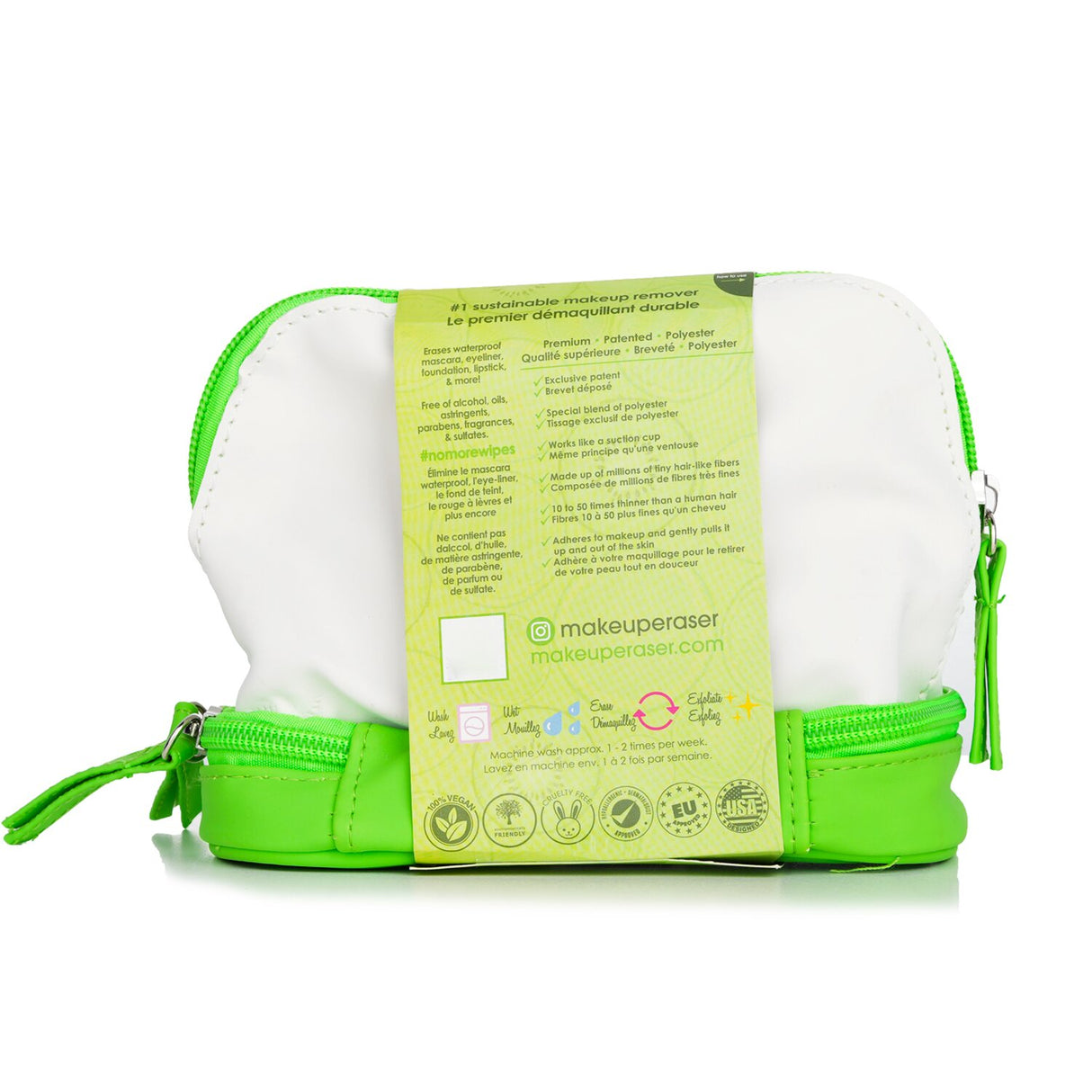 Eco-friendly Key Lime Set with a soft makeup remover cloth, hair clip, and laundry bag for effective skin cleansing.