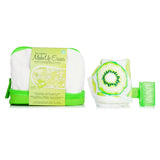 Eco-friendly Key Lime Set with a makeup remover cloth, hair clip, and bag for gentle, effective cleansing.