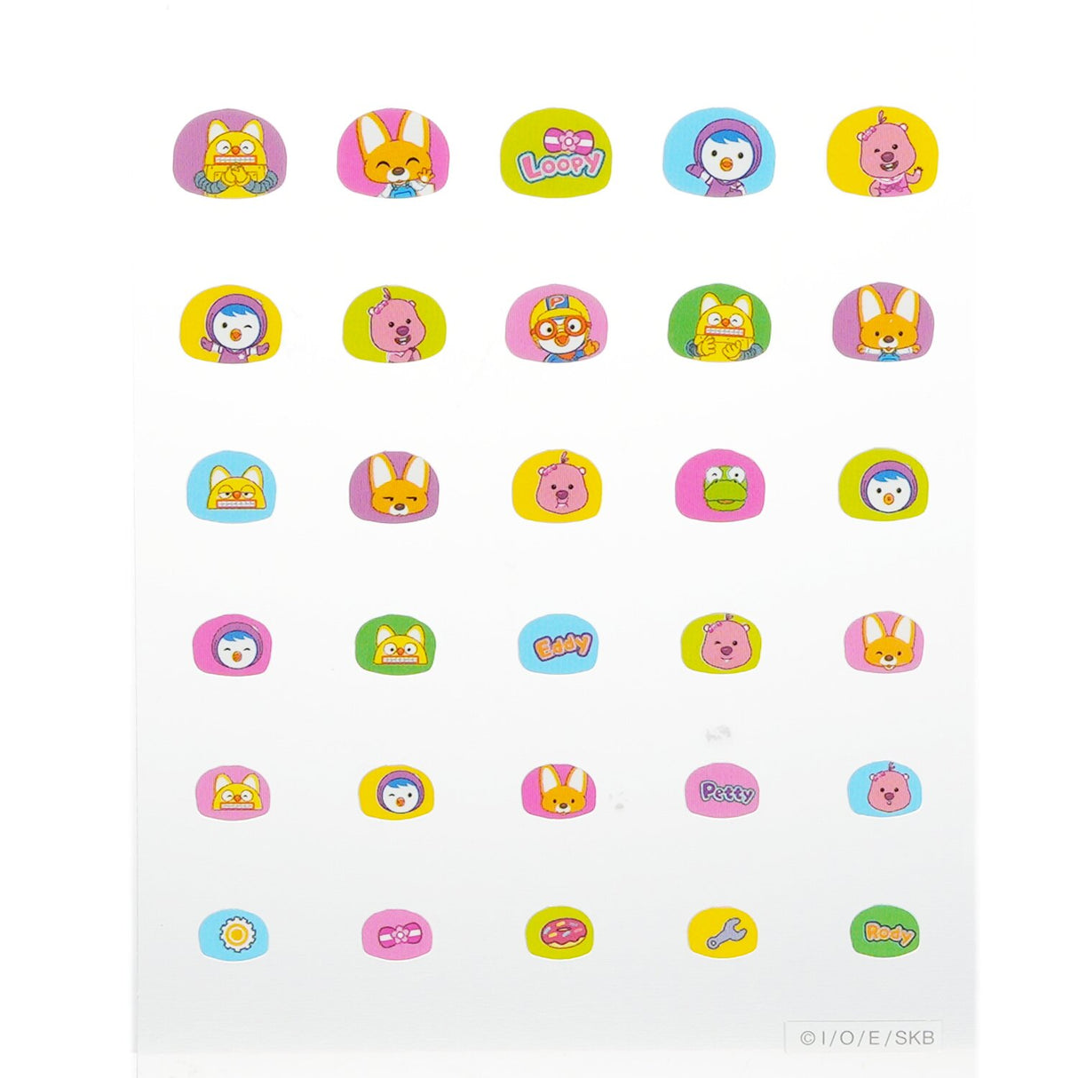 Colorful April Korea Pororo Nail Sticker pack featuring charming characters for kids' fun nail art activities.