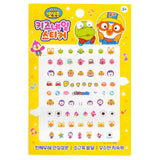 Colorful Pororo nail stickers featuring beloved cartoon characters, perfect for kids aged 3 and up, fostering creativity and fun.