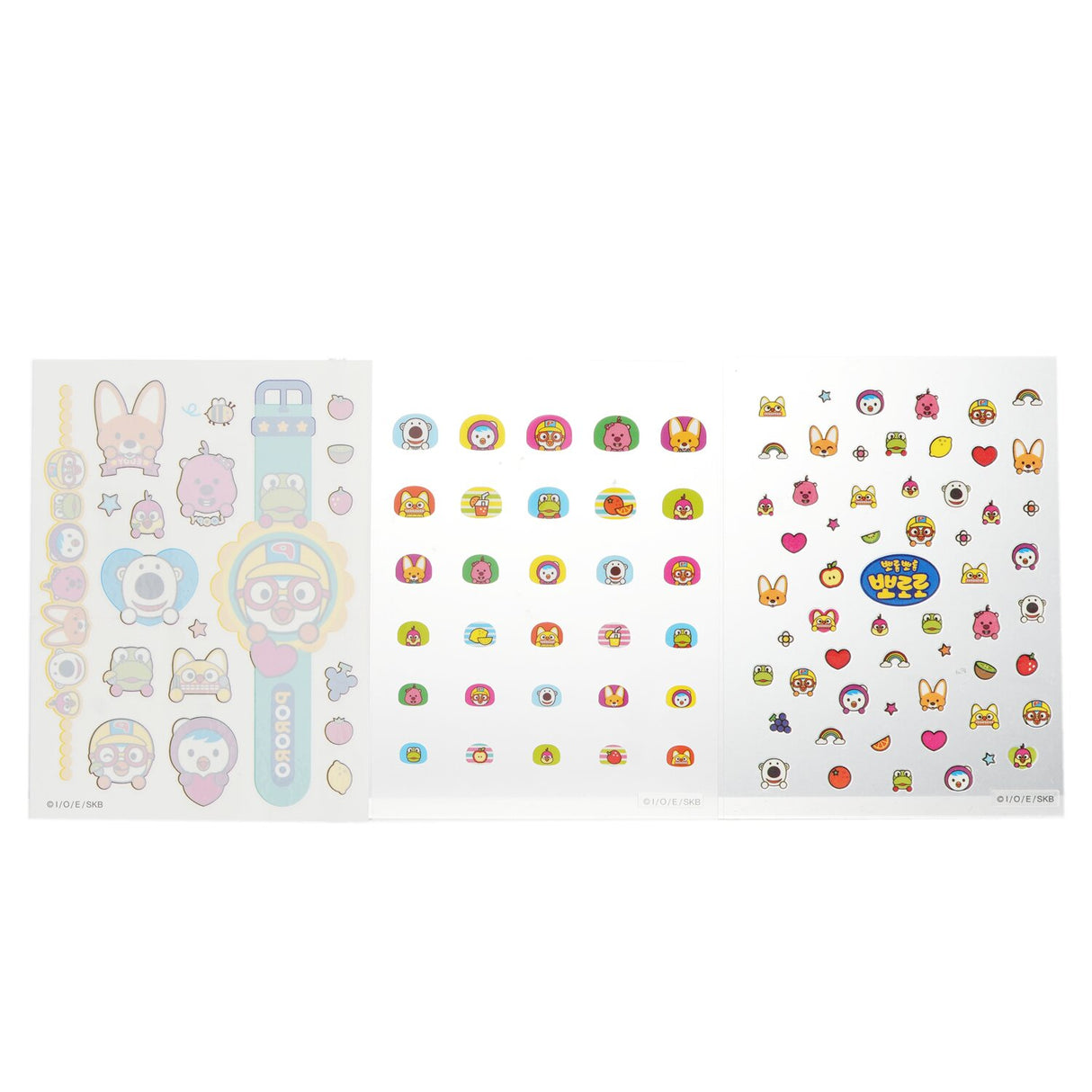 Colorful Pororo nail and hand tattoos featuring Pororo and friends, designed for fun, creativity, and safe play for kids.