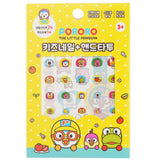 Colorful Pororo nail and hand tattoos for kids featuring Pororo and friends, perfect for fun creativity and safe play.