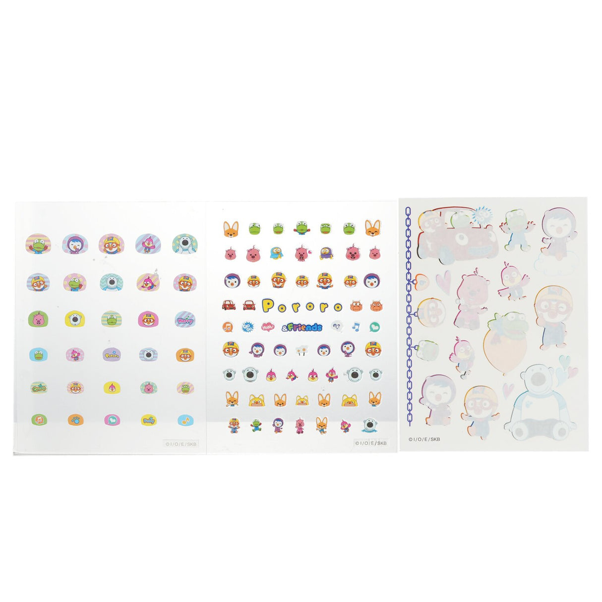 Cute Pororo nail and hand tattoos featuring Pororo and friends, perfect for kids' creative makeovers and fun activities.