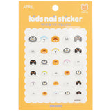 Colorful April Kids Nail Sticker #A020K featuring cute animals, flowers, and transportation themes for fun nail makeovers.