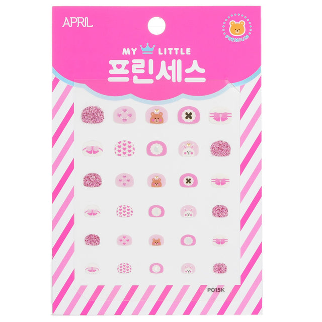 Adorable Princess Kids Nail Stickers featuring 'My Little Princess' prints, designed for fun and creativity in little girls' nail art.