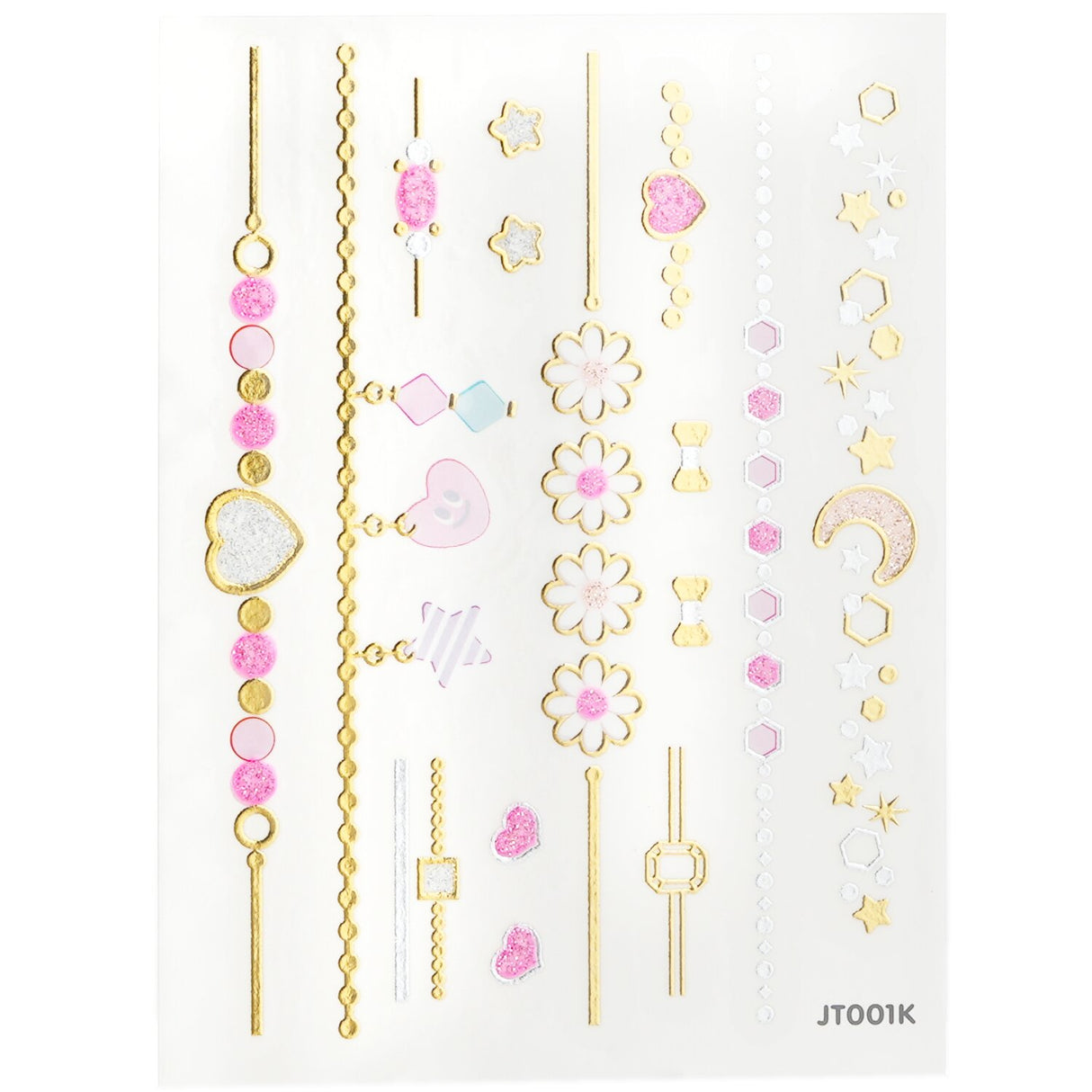 Glamorous April Korea Princess Jewel Body Sticker featuring shiny jewelry patterns for creative play and safe fun for kids.