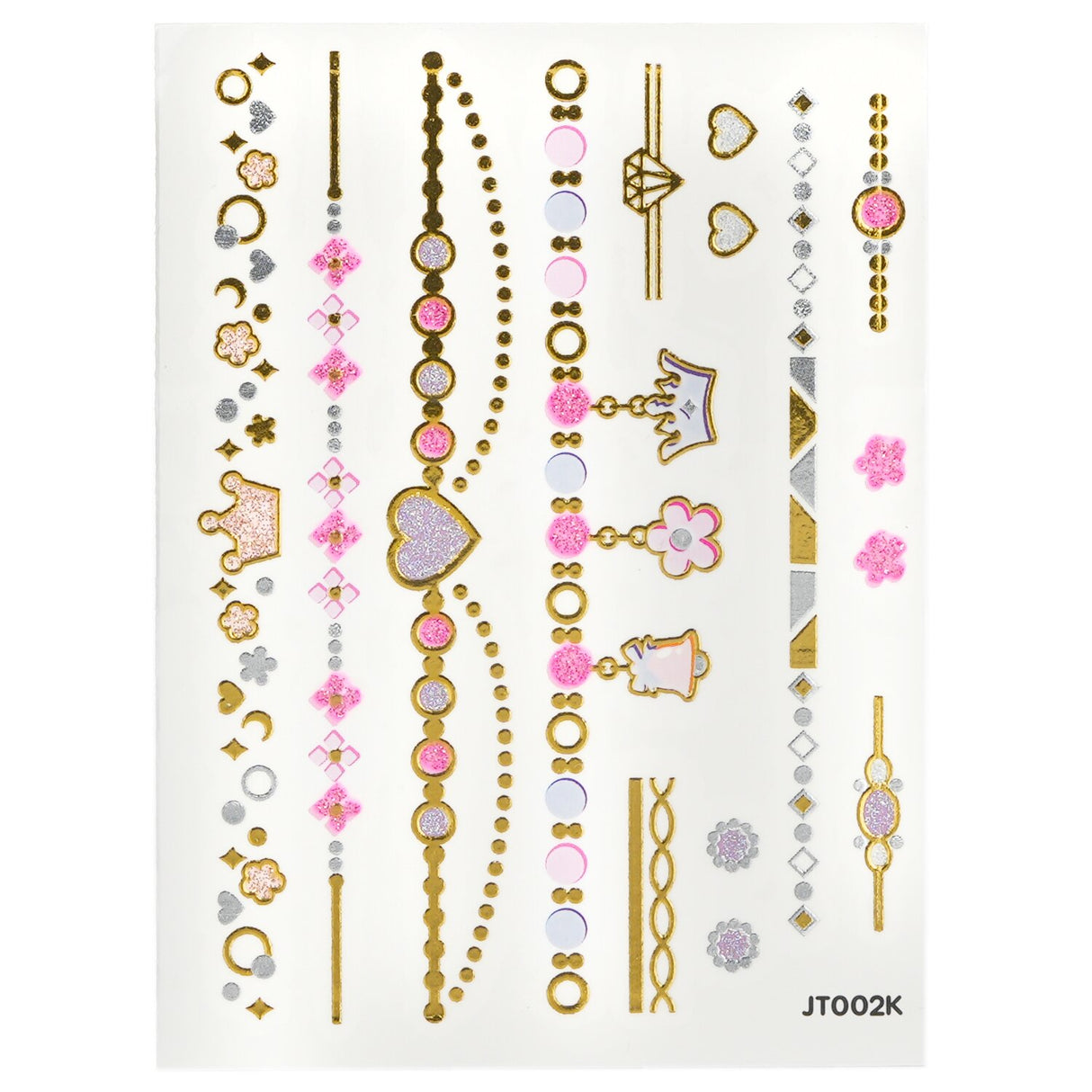 Colorful Princess Jewel Body Sticker featuring shiny jewelry patterns, perfect for kids' parties and safe for skin.