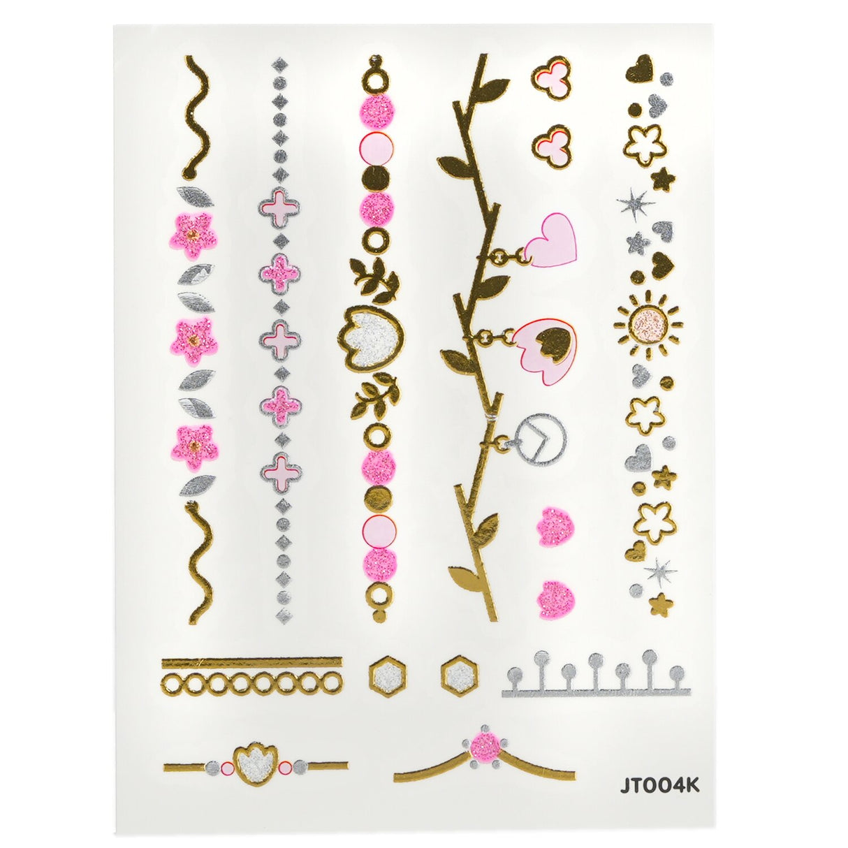 Colorful body sticker featuring shiny jewelry patterns for kids, inspired by 'My Little Princess' series, safe and easy to apply.