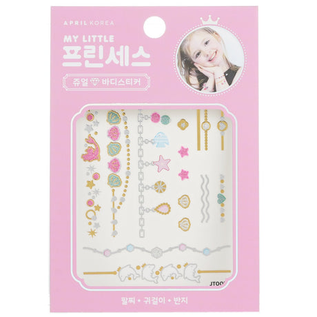 Glamorous Princess Jewel Body Sticker featuring shiny jewelry patterns from 'My Little Princess' series for kids' fun.