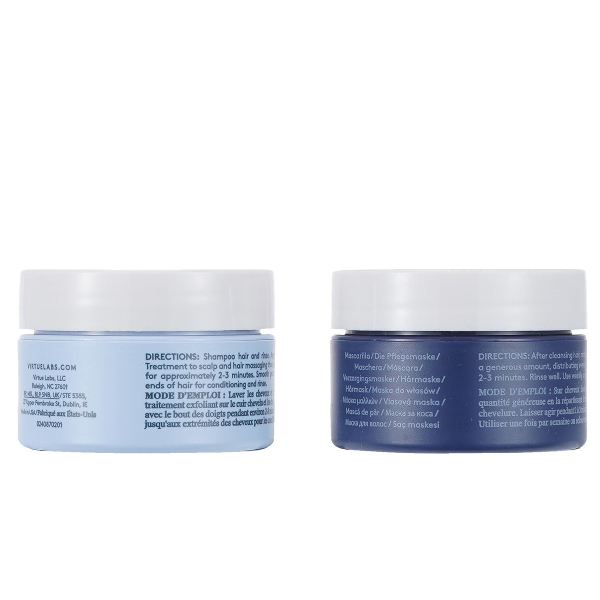 Virtue Hair & Scalp Reset Duo Set: restorative mask and exfoliating treatment for rejuvenated hair and scalp health.