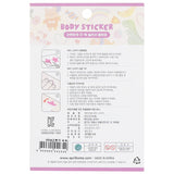 Adorable April Korea Body Sticker #AT 04 featuring vibrant fruits, rabbits, dinosaurs, and unicorns, perfect for kids' fun.