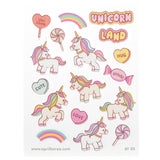 Colorful April Korea body sticker featuring fruits, rabbits, dinosaurs, and unicorns, perfect for kids' fun and creative play.