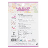 Cute April Korea Body Sticker - # AT 05 featuring vibrant patterns of fruits, rabbits, dinosaurs, and unicorns for kids' fun.