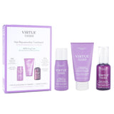 Virtue Flourish Hair Rejuvenation Treatment Set: 3pcs for thickening hair, includes shampoo, conditioner, and density booster.