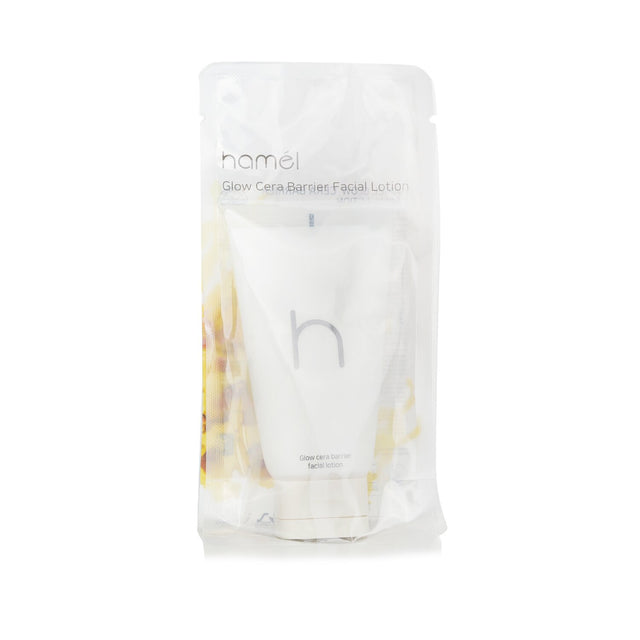 Brightening and moisturizing Hamel Glow Sera Barrier Facial Lotion in a 100ml bottle, designed for radiant, calm skin.