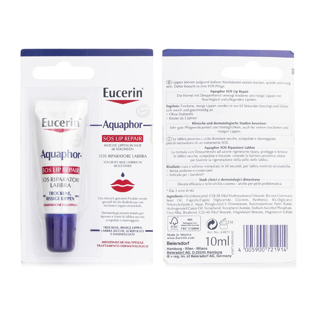 Eucerin - Aquaphor SOS Lip Repair  - 10ml