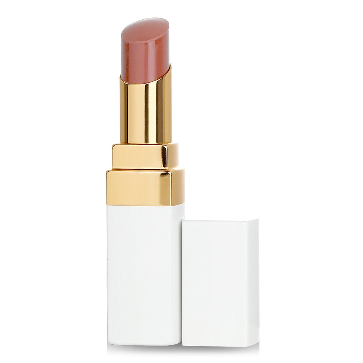 Chanel Rouge Coco Baume #914 Natural, a tinted lip balm for hydration and customizable color, elegantly packaged in white and gold.