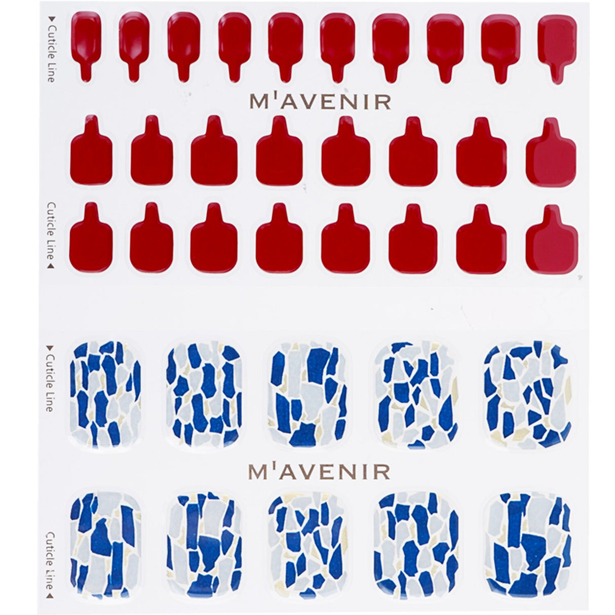 Mavenir patterned nail stickers in Shell We Burgundy, 36pcs, offering salon-quality, easy-to-apply designs for stunning nails.