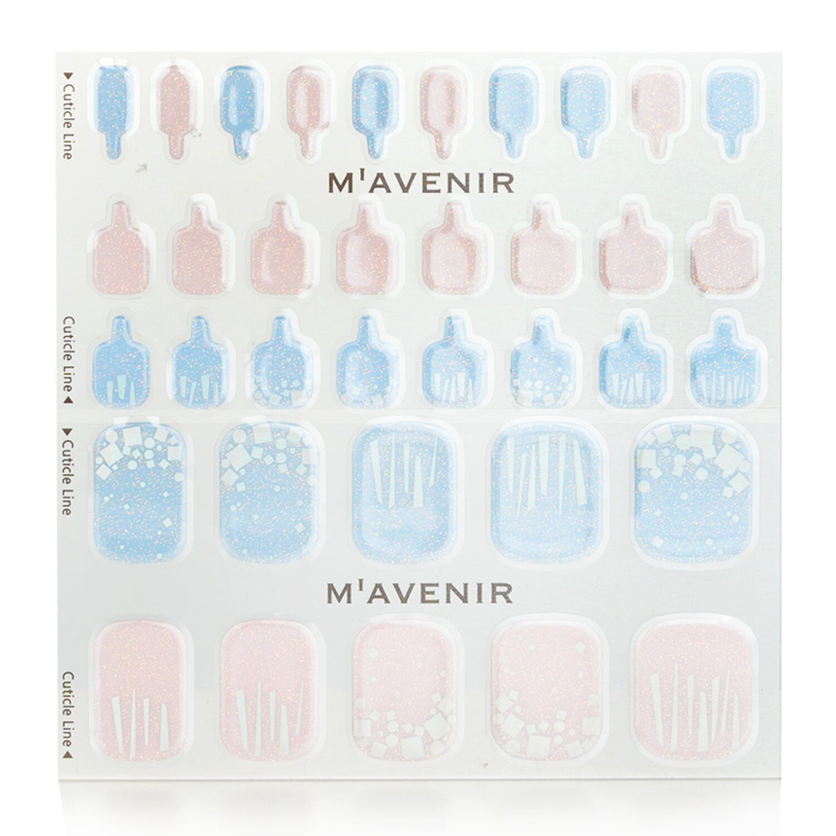 Mavenir Summer Shell Blooming nail stickers (32pcs) in assorted colors; easy to apply for vibrant, salon-quality nail art.