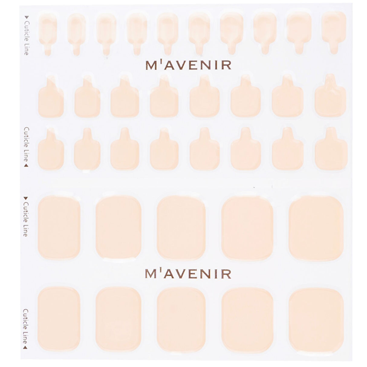 Mavenir Classic Babypink Nail Stickers: 36 stylish, high-quality gel stickers for flawless manicures and pedicures.