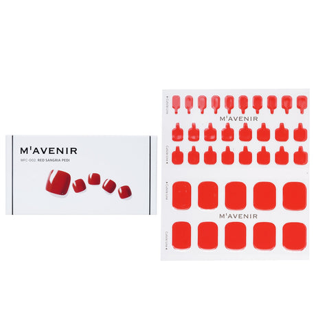 "Red Sangria nail stickers by Mavenir, 36 pieces of premium liquid gel for salon-quality manicures at home."