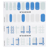 Navy Crossline Nail Stickers by Mavenir - 32 patterned stickers for quick, salon-quality nail art with real liquid gel shine.