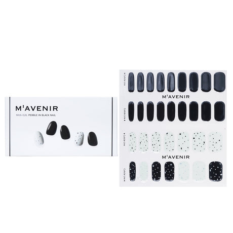 Black nail art stickers from Mavenir featuring 32 durable designs for a flawless salon-quality look at home.